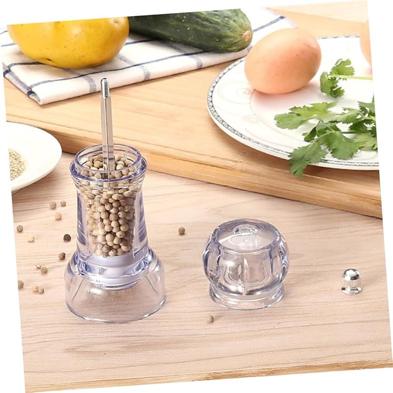 2 Pcs Manual Spice Grinder Set For Pepper Salt Kitchen With Glass Bottle - Image 5